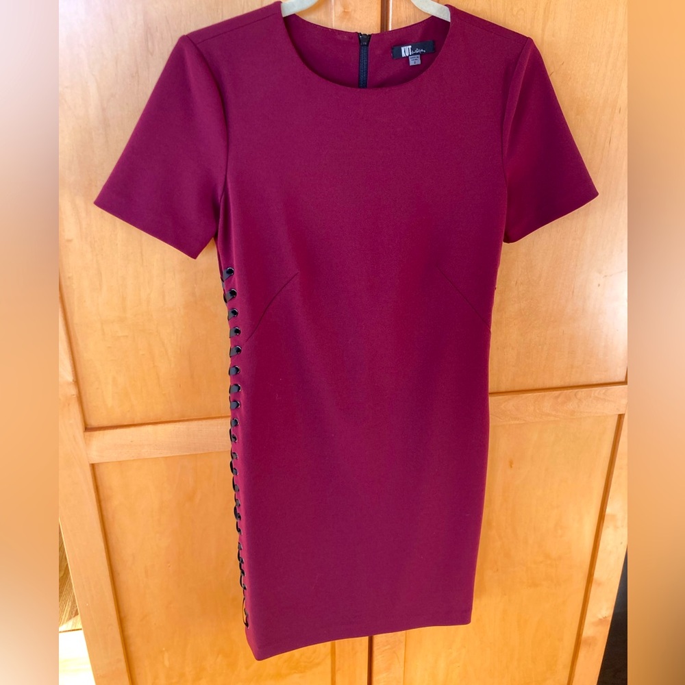 Sexy Dress Maroon with black lace up